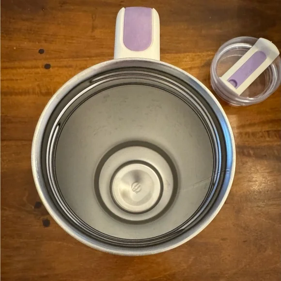 Stanley 30oz White Speckled Tumbler with Purple Logo - Picture 7 of 9